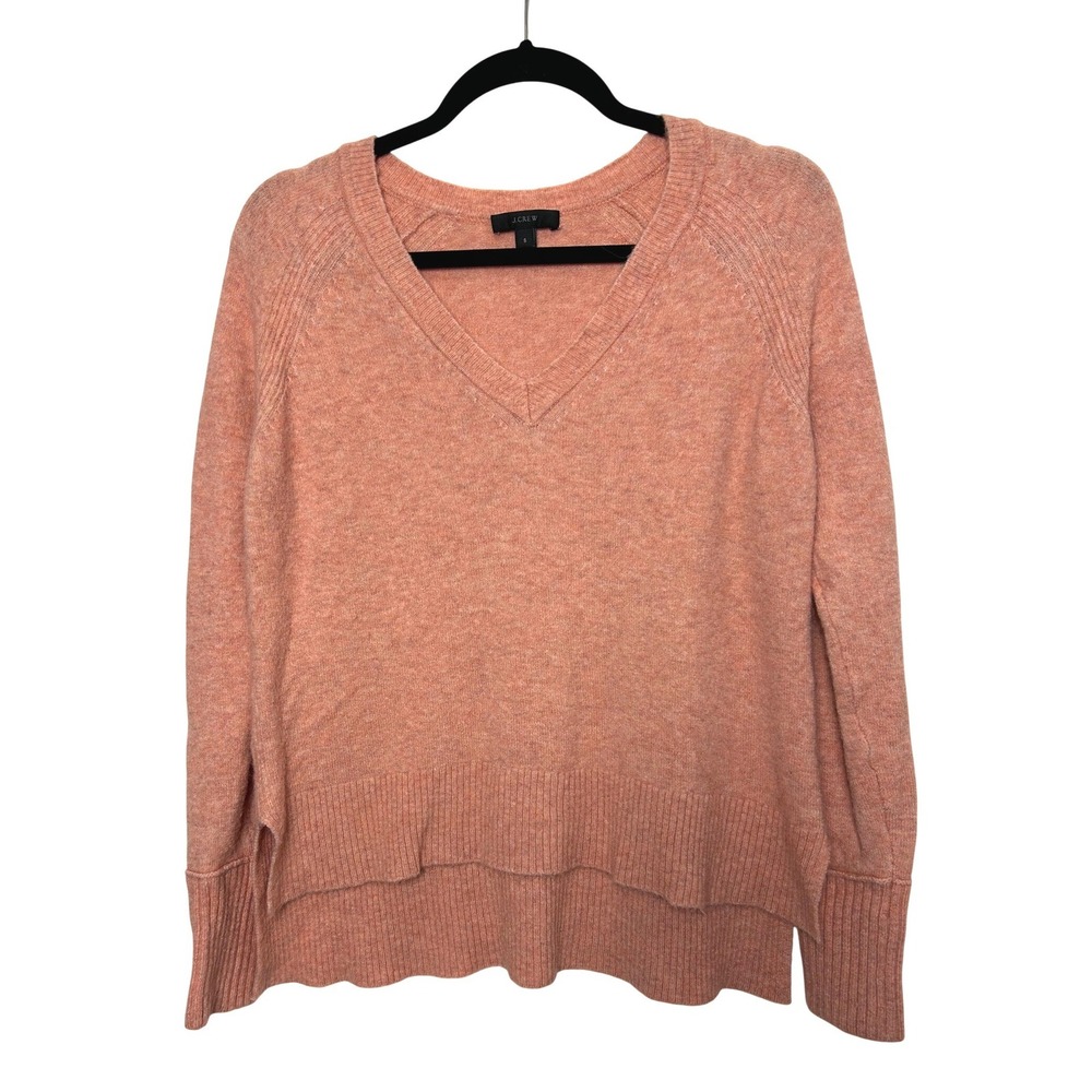 J.Crew Sweater Women S Pink Merino Alpaca blend V-Neck Soft Cozy normcore preppy